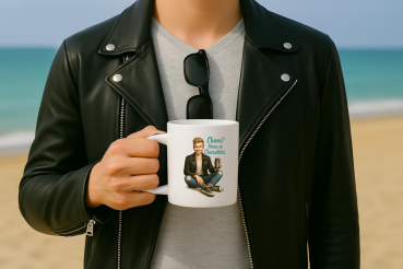 Keramikbecher "Chaos? Nenn es Charakter"  blonde Haare